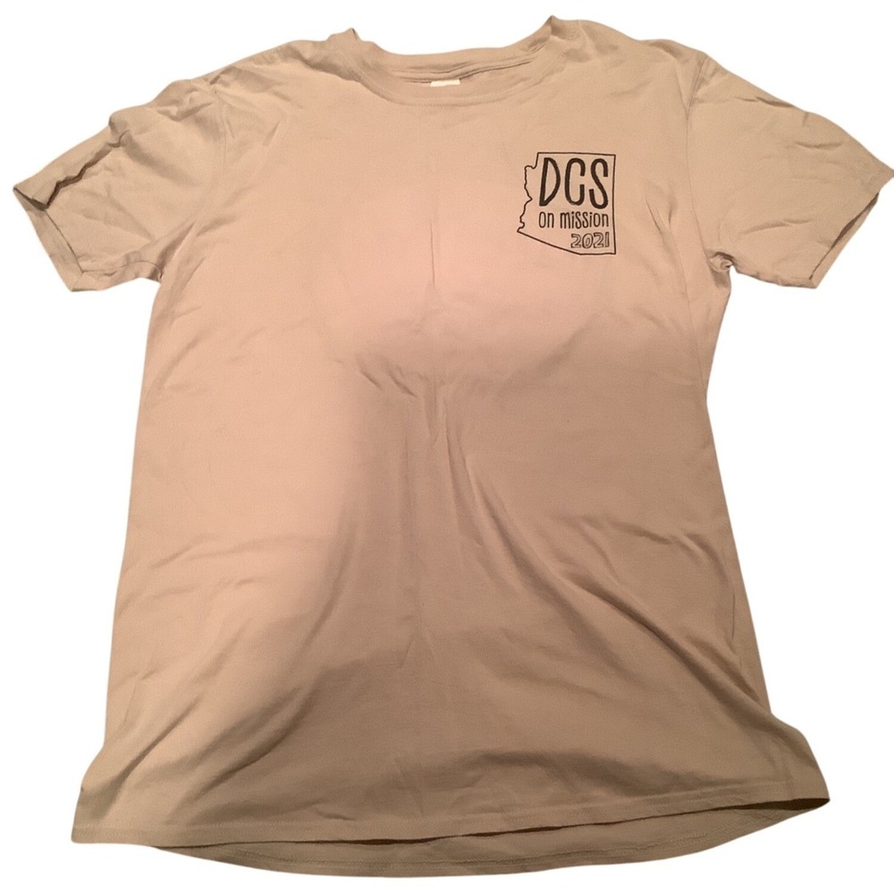 DCS 2021 On Mission Gildan‎ Cream Graphic T-Shirt Size Large Softstyle Cotton